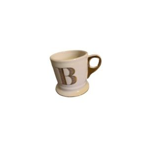 Anthropologie Cream and Gold Ceramic Letter B Mug
